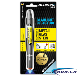 UV ремонтен гел BLUFIXX MGS за метал, стъкло и камък, прозрачен, 5гр, комплект със светодиод