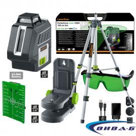 Зелен линеен лазерен нивелир PocketLine-Laser G360 Set 150 см